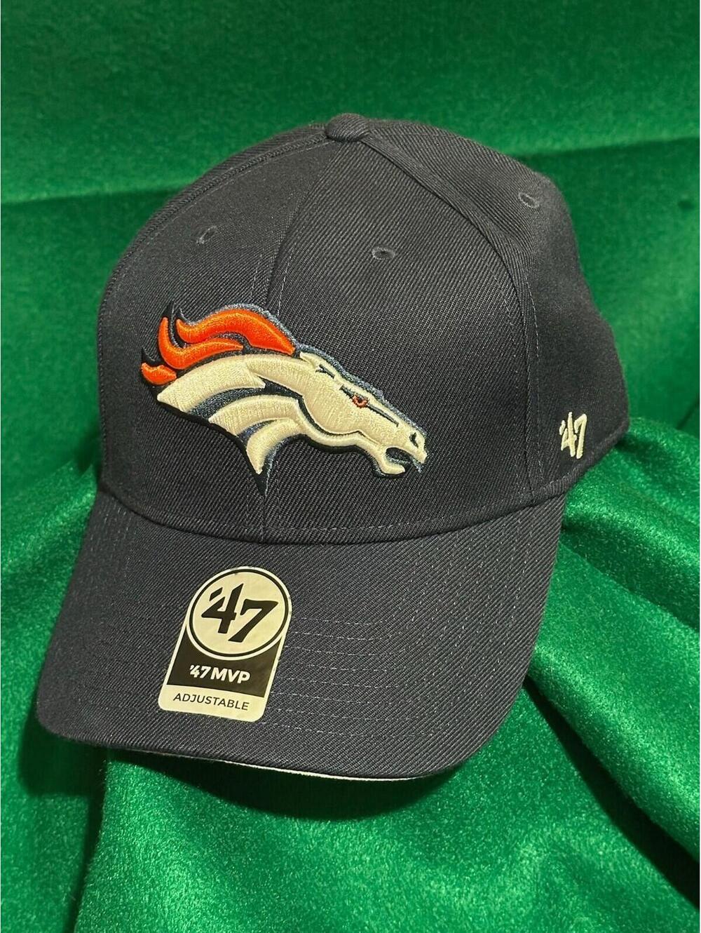NFL Denver Broncos Team Logo '47 Brand MVP Navy Blue Adjustable Hat OSFM